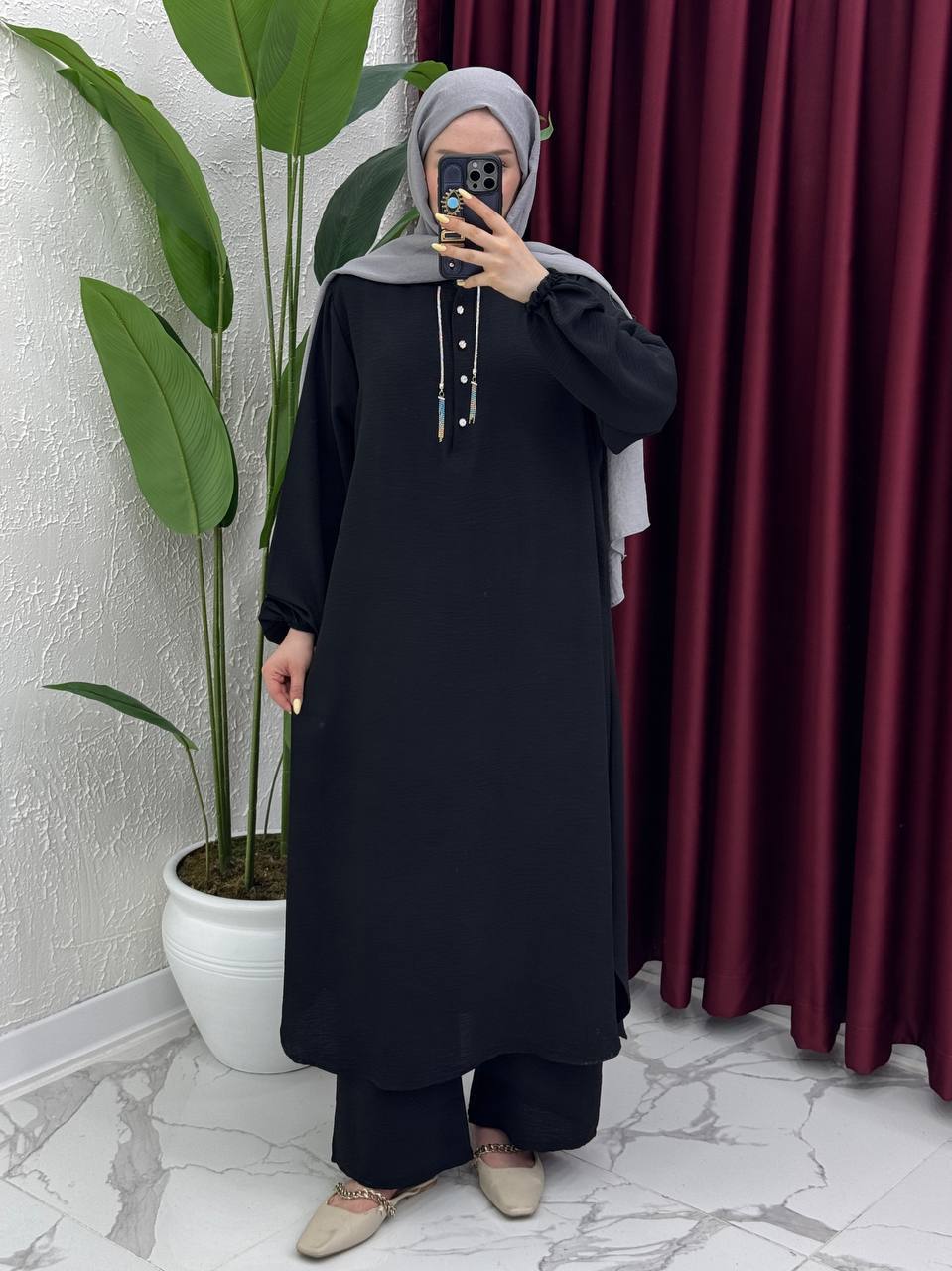 Ensemble Perla en Tissu crêpe froissé