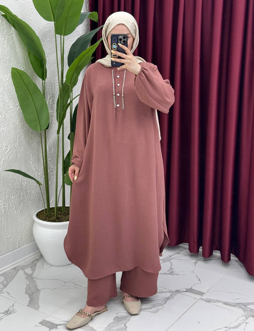 Ensemble Perla en Tissu crêpe froissé